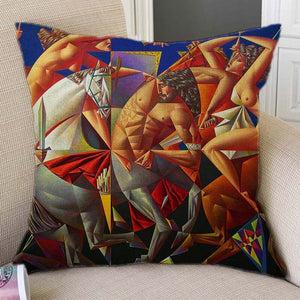 Modern Cubism impressionism Art Fashion Lady Muscle Man Geometric Oil Painting Home Decor Throw Pillow Case Sofa Cushion Cover