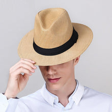 Cargar imagen en el visor de la galería, Sombrero de paja del verano Panamá Hombres Mujeres Protección UV (2unidades)