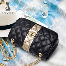 Cargar imagen en el visor de la galería, FOXER Women Chain Strap Messenger Bag Diamond Lattice Flap Lady High Quality Leather Ladies&#39; Shoulder Bags Valentine&#39;s Day Gift