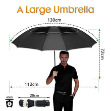 Cargar imagen en el visor de la galería, Double Golf Umbrella Rain Women Windproof 3Floding Large Male Women Umbrella Non-Automatic Business Umbrella For Men Paraguas