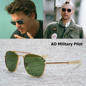 JackJad New Fashion Army MILITARY AO Pilot 54mm Sunglasses Brand American Optical Glass Lens Sun Glasses Oculos De Sol Masculino