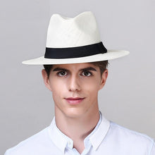 Cargar imagen en el visor de la galería, Sombrero de paja del verano Panamá Hombres Mujeres Protección UV (2unidades)