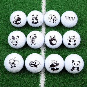 1 Pc Cute Cartoon Panda Golf Ball Double Layer Synthetic Rubber Golf Practice Balls Gift Balls For Golf Range & Training 42.67mm
