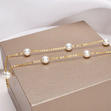 Cargar imagen en el visor de la galería, [YS] 18K Gold 5-5.5mm White Pearl Necklace China Freshwater Pearl Necklace Jewelry