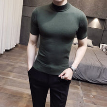 Cargar imagen en el visor de la galería, MRMT 2019 Brand Men&#39;s Sweater Pure Color Short Sleeves  Semi High Necked Pullover for Male Sweater Tops