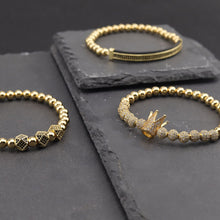 Cargar imagen en el visor de la galería, 3pcs/Set Luxury men Crown Bracelets CZ Ball crown Charm copper beads Braided Braiding men bracelets &amp; bangles for Men Jewelry