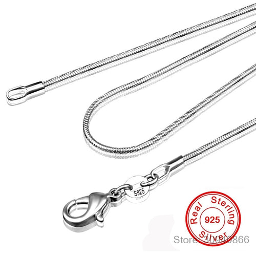 925 sterling silver necklace women, silver fashion jewelry Snake Chain 1mm Necklace 16 18 20 22 24