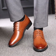 Cargar imagen en el visor de la galería, Height increasing 6cm Men Dress shoes genuine Leather Oxford shoes Brown Black Wedding Business Shoes Men Elevator Derby Shoe