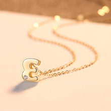 Cargar imagen en el visor de la galería, CZCITY Genuine 14K Gold Petite CZ Initial Letter Pendant Necklaces for Women Unique A-Z Letter Necklace Jewelry Gifts