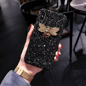 Luxury Glitter Bling Diamond Cases For Samsung  S20Plus  A10 A20 A30 A40 A50 A6Plus Bling Crystal DIY Cute Bee Back Cover