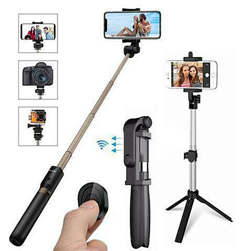 4 In 1 Wireless Bluetooth Selfie Stick Tripod with Remote Control Selfie Extendable Foldable Monopod for iPhone Samsung Huawei