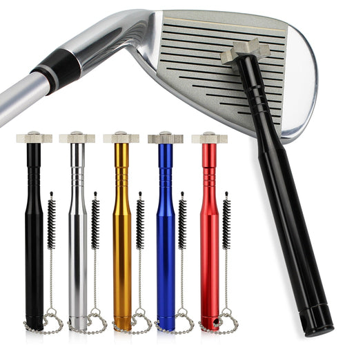 Golf Sharpener w Brush for Cleaning Golf Clubs Head Wedges and Irons Golf Grooving Tool