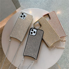 Cargar imagen en el visor de la galería, Sparkle Glitter Strap Cord Chain Phone Necklace Lanyard Phone Case Carry Cover Hang For iPhone 12 11 Pro XS Max XR X 7 8 Plus 12