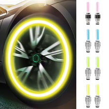 Cargar imagen en el visor de la galería, 2PCS LED Light For Auto Car Wheel Motocycle Bike Tire Valve Cap Decorative Lantern Tire Valve CapFlash Spoke Neon Lamp
