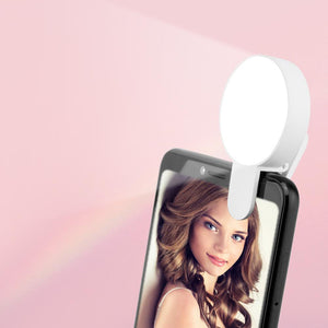 Mobile Phone LED Selfie Ring Light  Portable Circle Photography Clip Light Beauty Fill Lamp for Cell Phone Camera Rechargeable