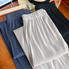 Cargar imagen en el visor de la galería, High Waist Wide Leg Pants Women&#39;s Loose Drape Triple MIYAKE Pleated Straight Mop Long Pants Spring and Summer