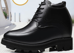 Oxford zapato caballero microfibra de suela gruesa con alza interna y externa de 15 cm. 