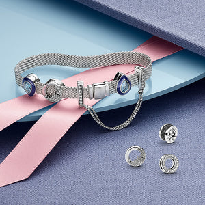 Volayer 925 Sterling Silver Bead Clip Charms Heart Daisy Flower Clip Charm  fit Original Pandora Reflexions Bracelets