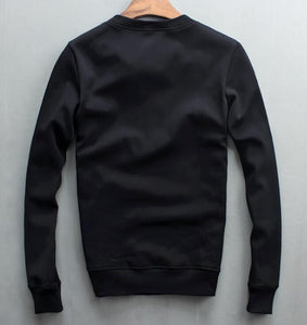Rhinestones Sweatshirt 2020 Hoodies Men Long Sleeve Casual Loose black Color Round Neck Sports Pullover