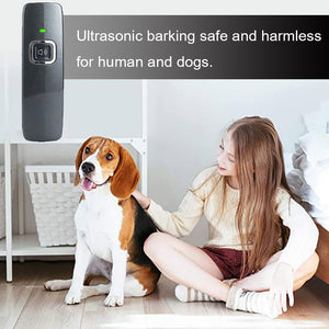 Ultrasonic Dog Repellent Hand-held Anti Barking Device 2 In 1 Dog Behavior Training Tool Of 19.7 Ft Effective Control Range