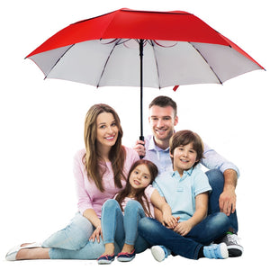 Golf umbrella long handle uv sun protection storm wind resistant windproof umbrella big man red black color large umbrella