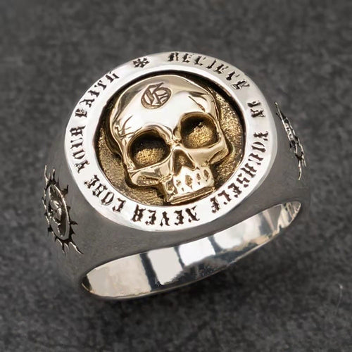 Vintage Domineering Skull Rings for Men Trendy Hip-hop Skull Ring Heavy Metal Punk Rock Ring Gift Biker Steam Motorcycle Jewely