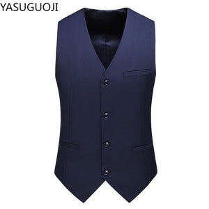 YASUGUOJI New Wedding Dress High-quality Men's Fashion Design Suit Vest Plus Size Men's Business Casual Suit Vest 15-colors
