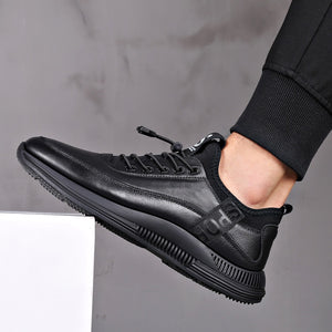 Misalwa Elevator Shoes for Men Casual Cow Leather Sneakers Black Designer Shoes Zapatos Elevadores Lofer Shoes Man Increased