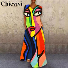 Cargar imagen en el visor de la galería, Canvas Dress. The new chic. Maxivestido en pop art de Virginia Benedicto.