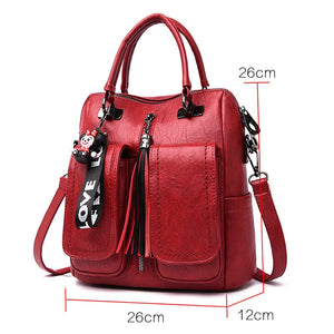 2020 Women Backpacks Soft Leather Lady Travel Backpack School Bags for Teenage Girls Multifunction Women Shoulder Bags Mochilas