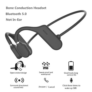 2020 New Bone Conduction Headphones Bluetooth 5.0 Wireless Not In-Ear Headset Sweatproof Waterproof Sport Earphones 18g Earbuds