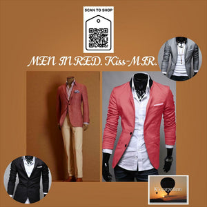 Men in red. Casual blazer Cotton Fit Stylish. 2XL