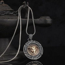 Cargar imagen en el visor de la galería, 925 Sterling Silver Medusa Icon Men&#39;s Silver Necklace , Jewelry Fashion Vintage