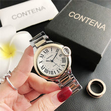 Cargar imagen en el visor de la galería, Reloj de lujo femenino impermeable 38 mm. Ballon Blue reproduccion Cartier.