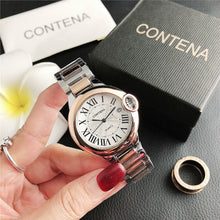 Cargar imagen en el visor de la galería, Reloj de lujo femenino impermeable 38 mm. Ballon Blue reproduccion Cartier.