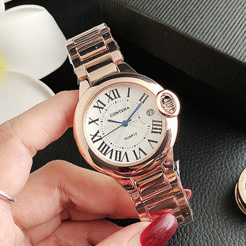 CONTENA Luxury Watch Women Waterproof Rose Gold Steel Strap Ladies Wrist Watches Top Brand Bracelet Clock Relogio Feminino