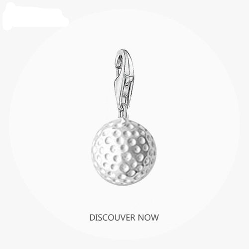 joya plata esterlina 925 en forma pelota golf para brazalete o collar colgante