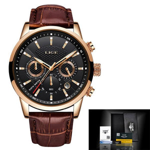 LIGE Reloj hombre, automático tourbillon, visible, calendario y diseño caja incluida.