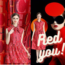 Cargar imagen en el visor de la galería, Vestido rojo midi elegante para mujer. 2XL