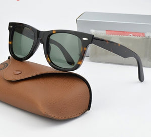 Gafas de sol lentes de cristal retro de acetato de lujo RB, diseño de remaches, cuadradas, R2140