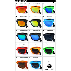 Gafas de Sol plegables unisex PC con estuche color neon