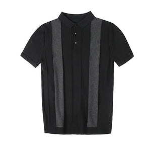 Polos de manga corta de punto para hombre, Polos de moda de calidad, informales, ajustados, a rayas, para primavera y verano