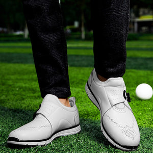 Zapatos de Golf transpirables para hombre,PU sin tacos con Bukle.