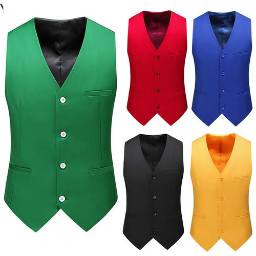 YASUGUOJI New Wedding Dress High-quality Men's Fashion Design Suit Vest Plus Size Men's Business Casual Suit Vest 15-colors