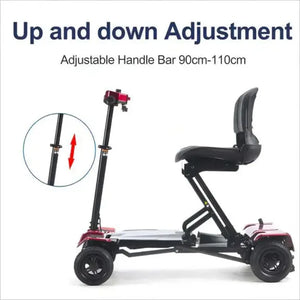 LatestLight-patinete eléctrico plegable automático, scooter portátil de 4 ruedas con asiento para adultos mayores, 2023