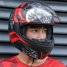 Cargar imagen en el visor de la galería, Casco de motocicleta Bluetooth con visor completo y doble visor antivaho