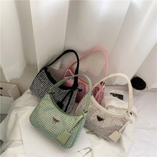 Cargar imagen en el visor de la galería, Bolso Bling bling pequeño en PU lujo con diamantes artificiales, a la moda 15*23*6cm