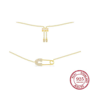 Collares imperdible safety pin plata S925