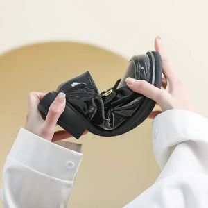 Zapatos charol microfibra maxima flexibilidad lazo negro e imperdible 35-43