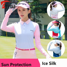 Cargar imagen en el visor de la galería, Mangas protectoras solares contra los UV para golf. Mujer. XL
